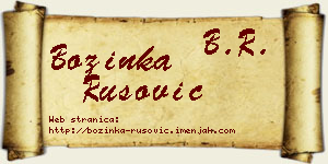 Božinka Rusović vizit kartica